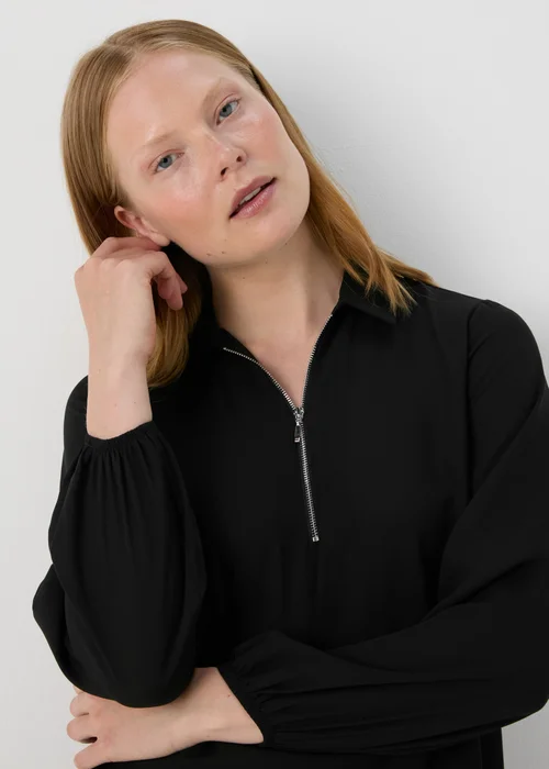 Et Vous Black Zip Up Blouse - 8 Image 3