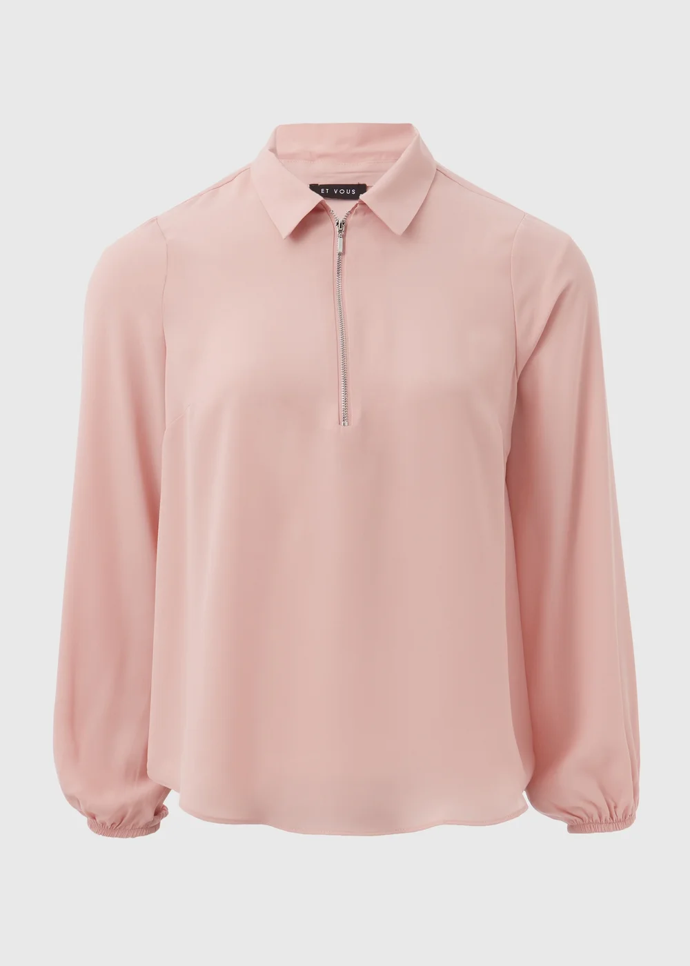 Et Vous Pink Zip Up Blouse - Size 8 Image 5