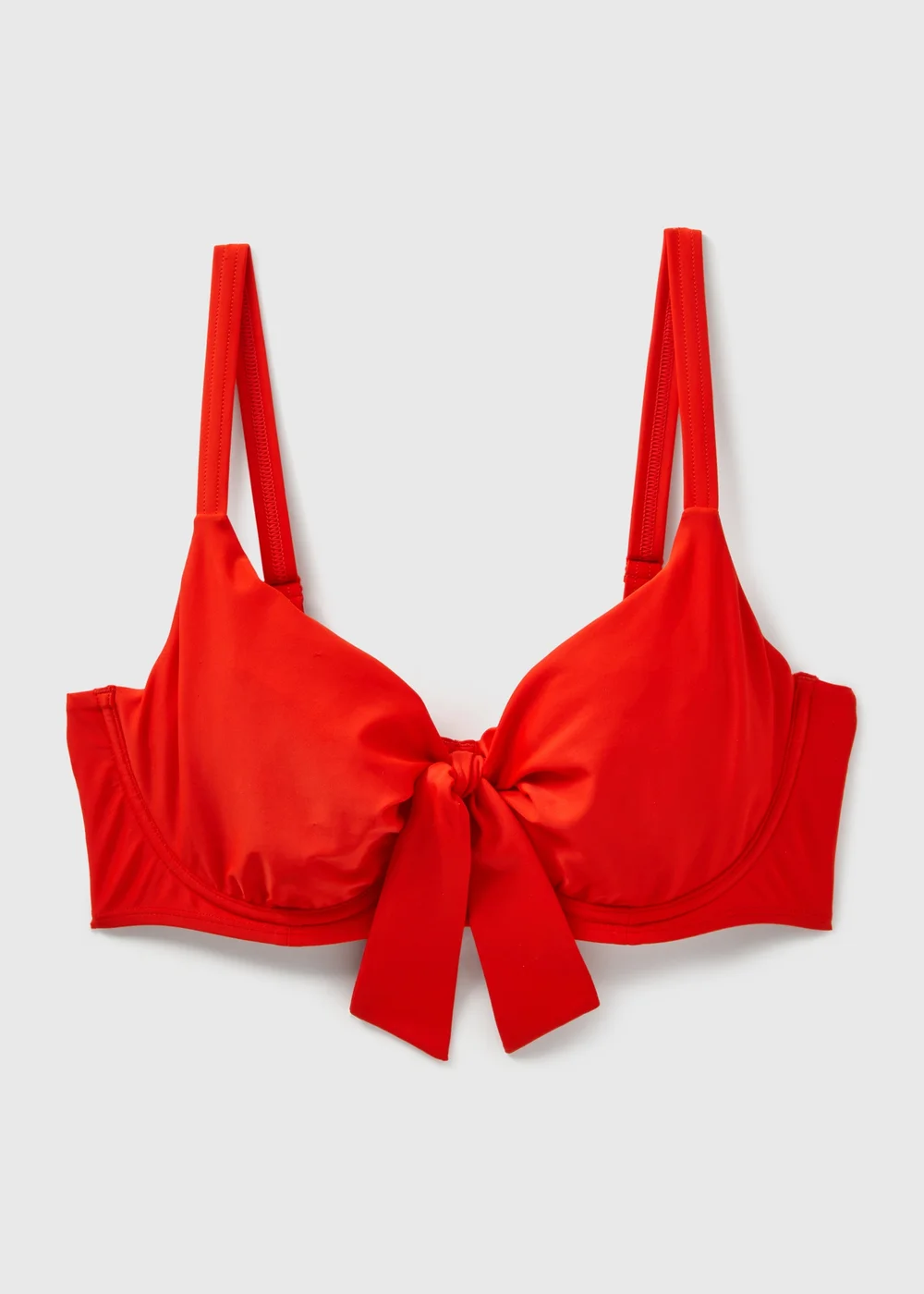 Red Tie Front Bikini Top - 34DD Image 3