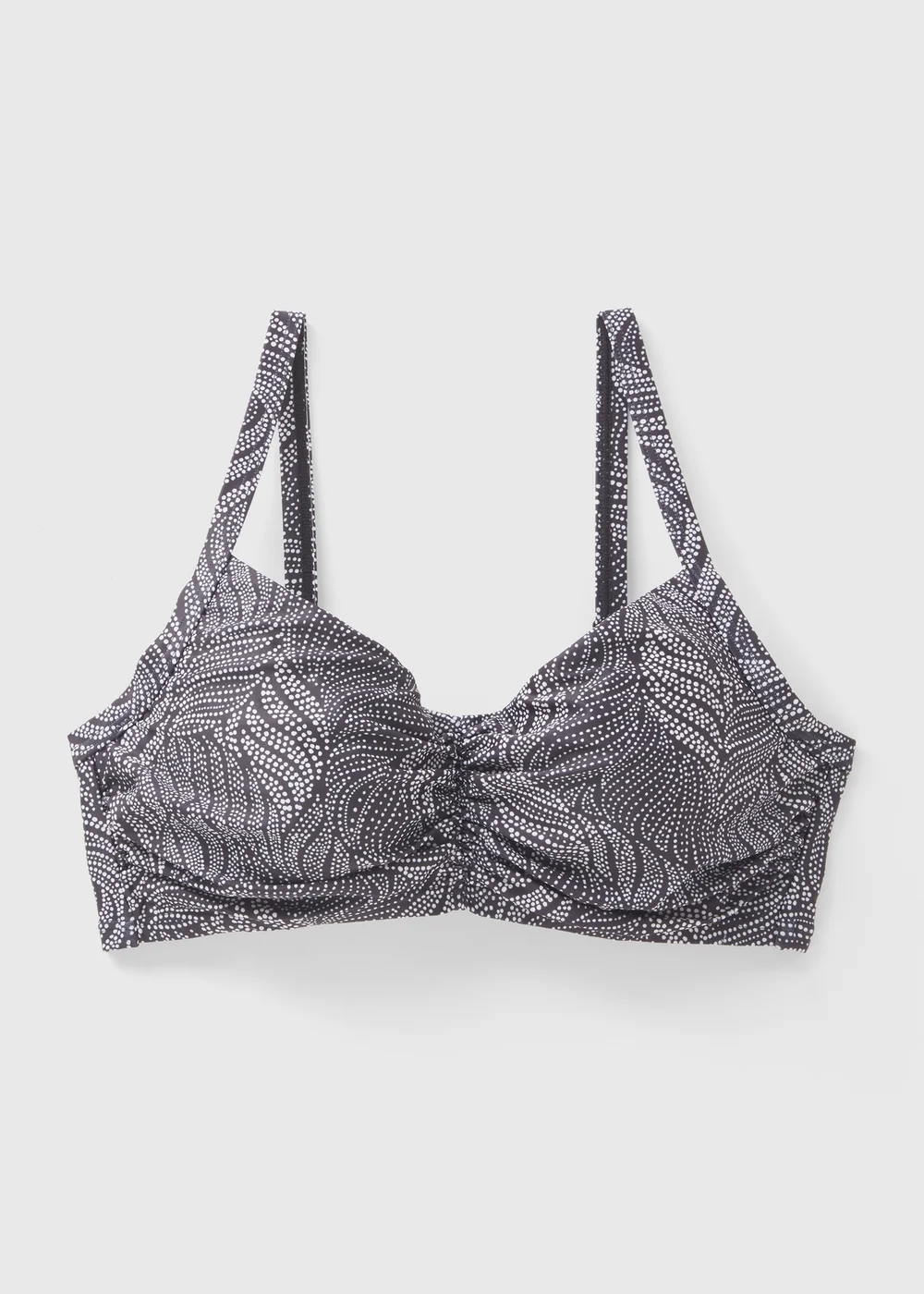 Black Spot Cupped Bikini Cropped Top - 34DD Image 1