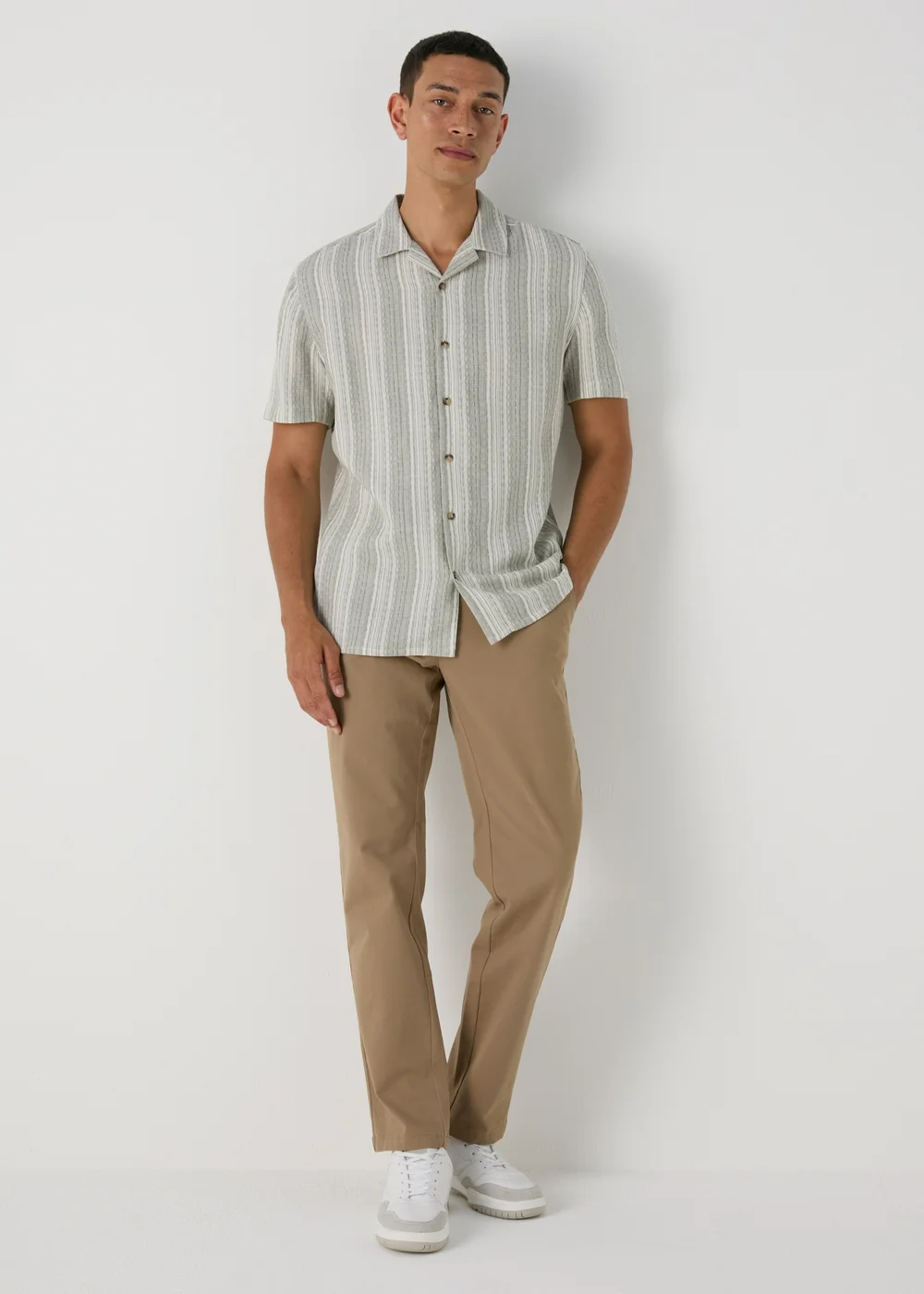 Beige Straight Fit Chinos - 30 Waist Regular Image 1
