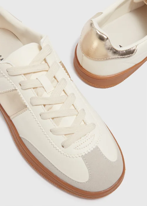 Gold Stripe Retro Trainers - Size 3 Image 2