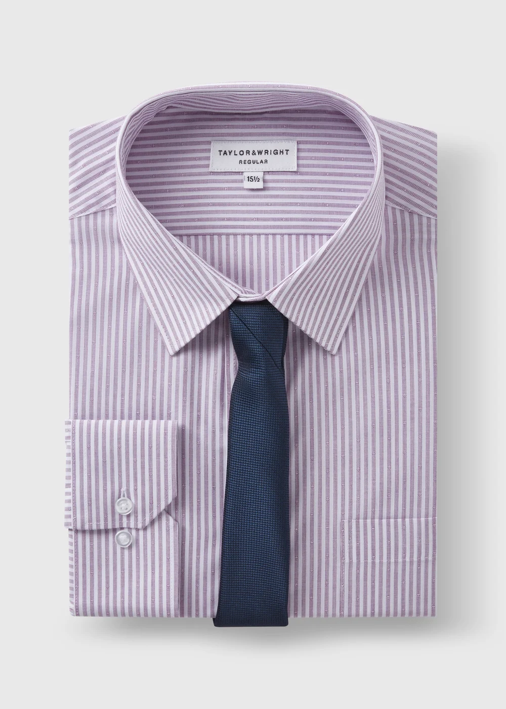 Taylor & Wright Regular Shirt & Tie Set - 15.5 Collar Image 5