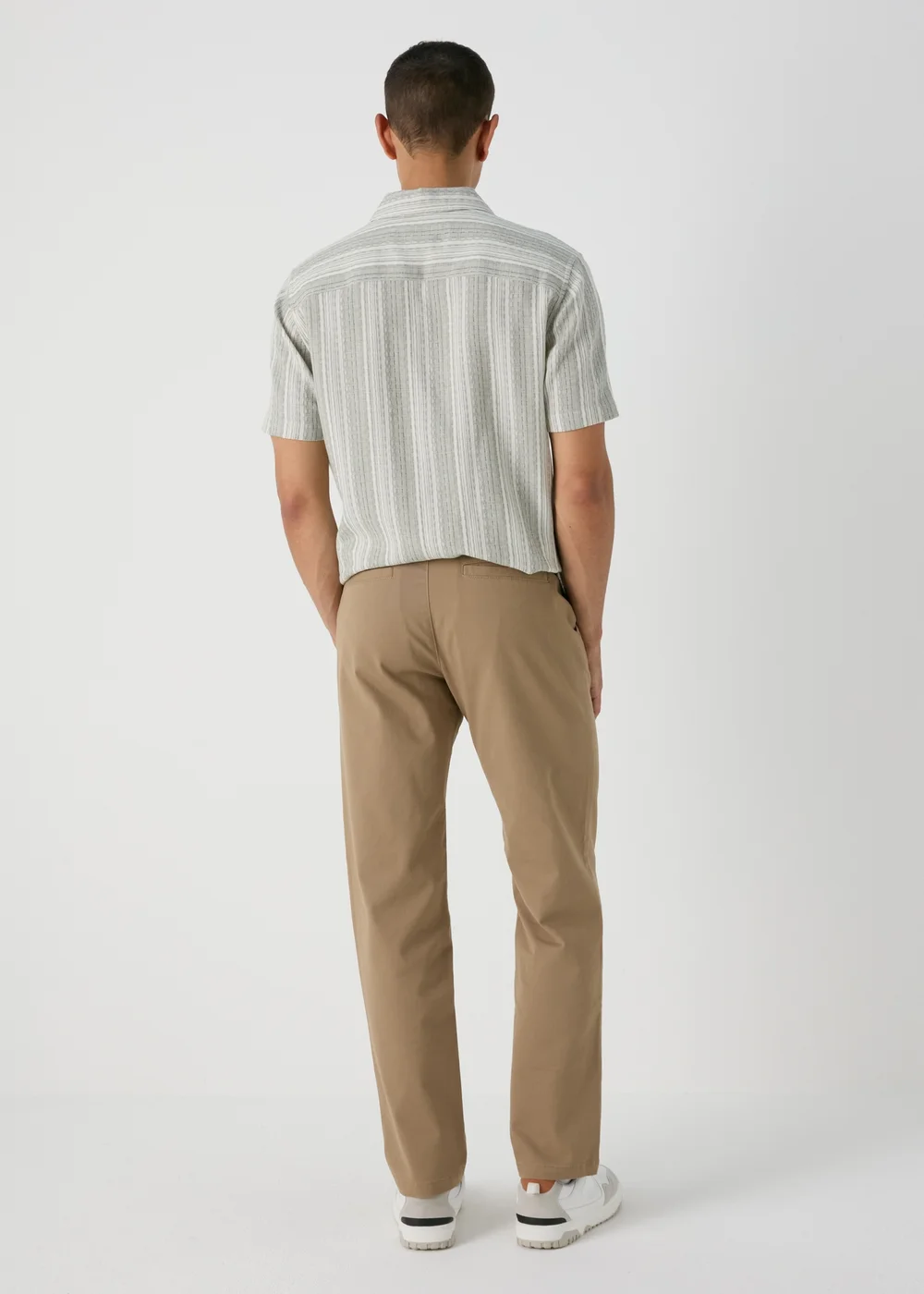 Beige Straight Fit Chinos - 38 Waist Long Image 2