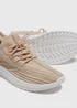 Nude Lace Up Knitted Trainers - Size 3 Image 2
