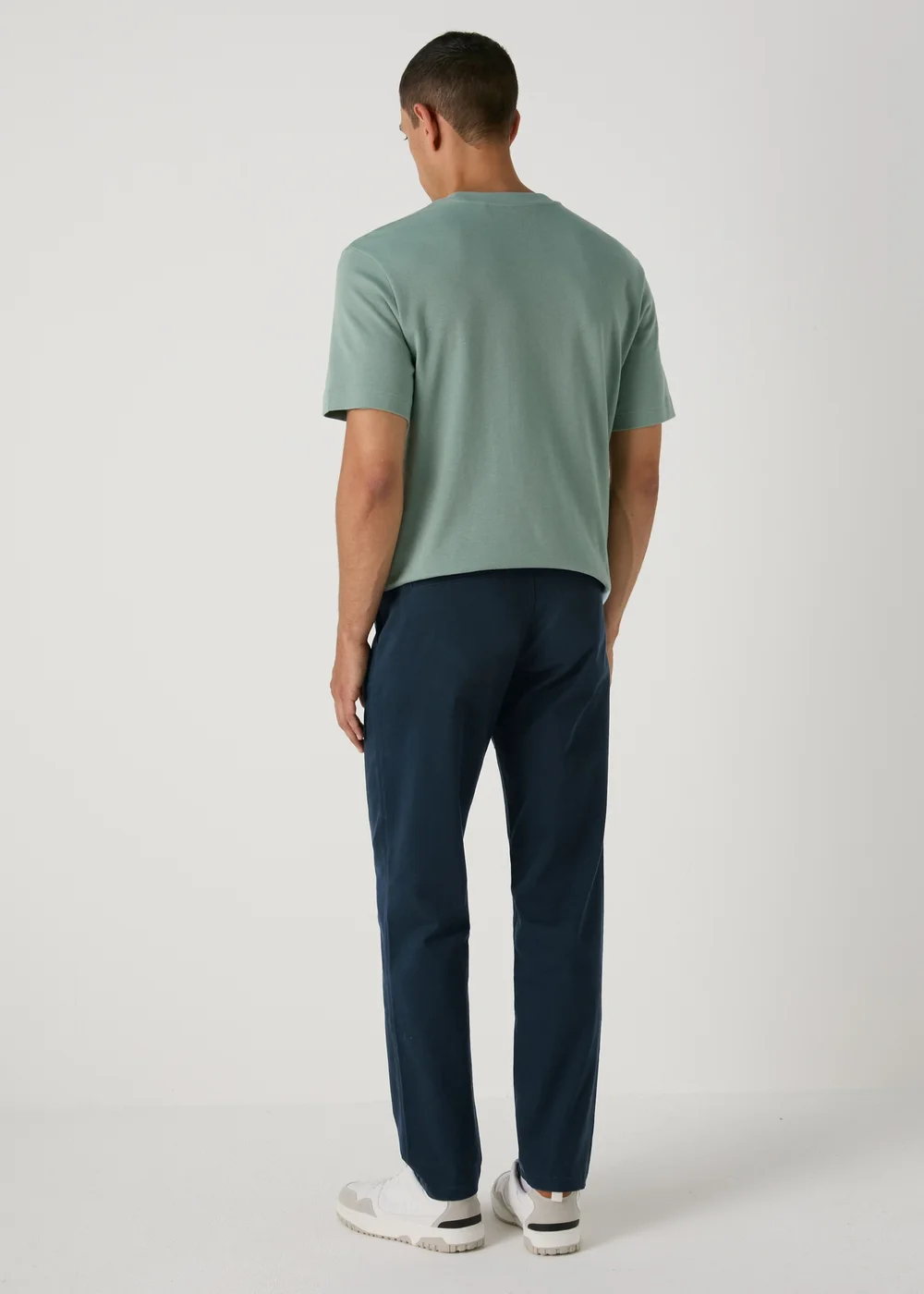 Navy Slim Fit Chinos - 38 Waist Long Image 2