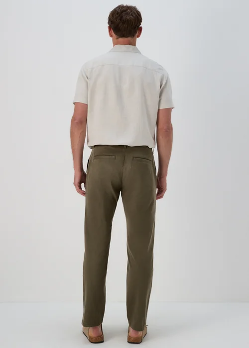 Khaki Straight Fit Stretch Chinos - 30 Waist Regular Image 2
