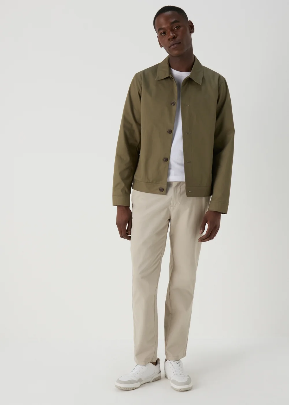 Stone Straight Fit Stretch Chinos - 30 Waist Regular Image 4