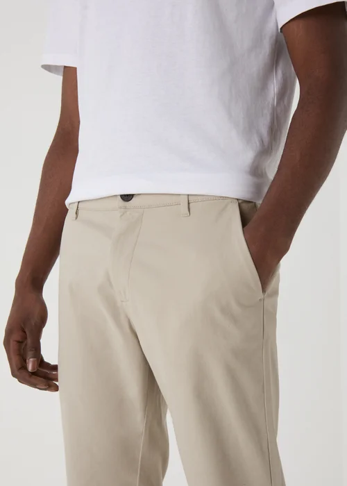 Stone Straight Fit Stretch Chinos - 30 Waist Regular Image 3