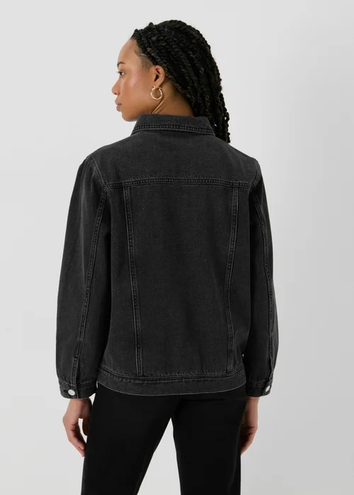 Black Wash Oversized Denim Jacket - 8 Image 2