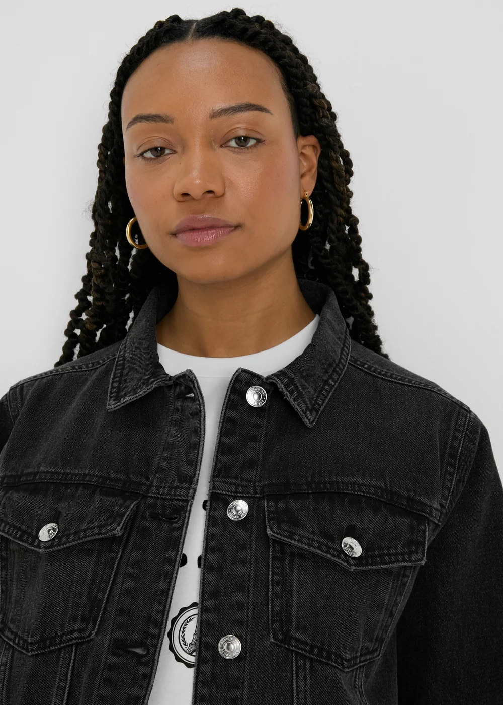 Black Wash Oversized Denim Jacket - 8 Image 3