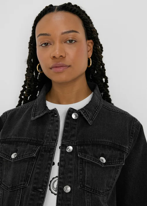Black Wash Oversized Denim Jacket - 8 Image 3