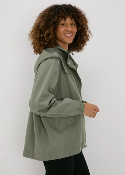 Khaki Mid Length Mac Coat - 8 Image 1