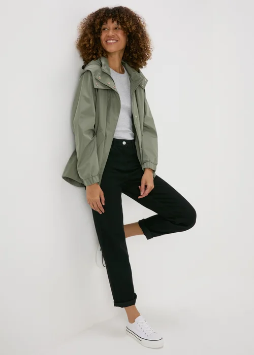 Khaki Mid Length Mac Coat - 8 Image 4