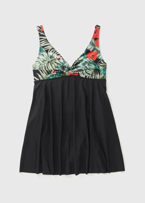 Black Floral Swimdress - 10 Image 3