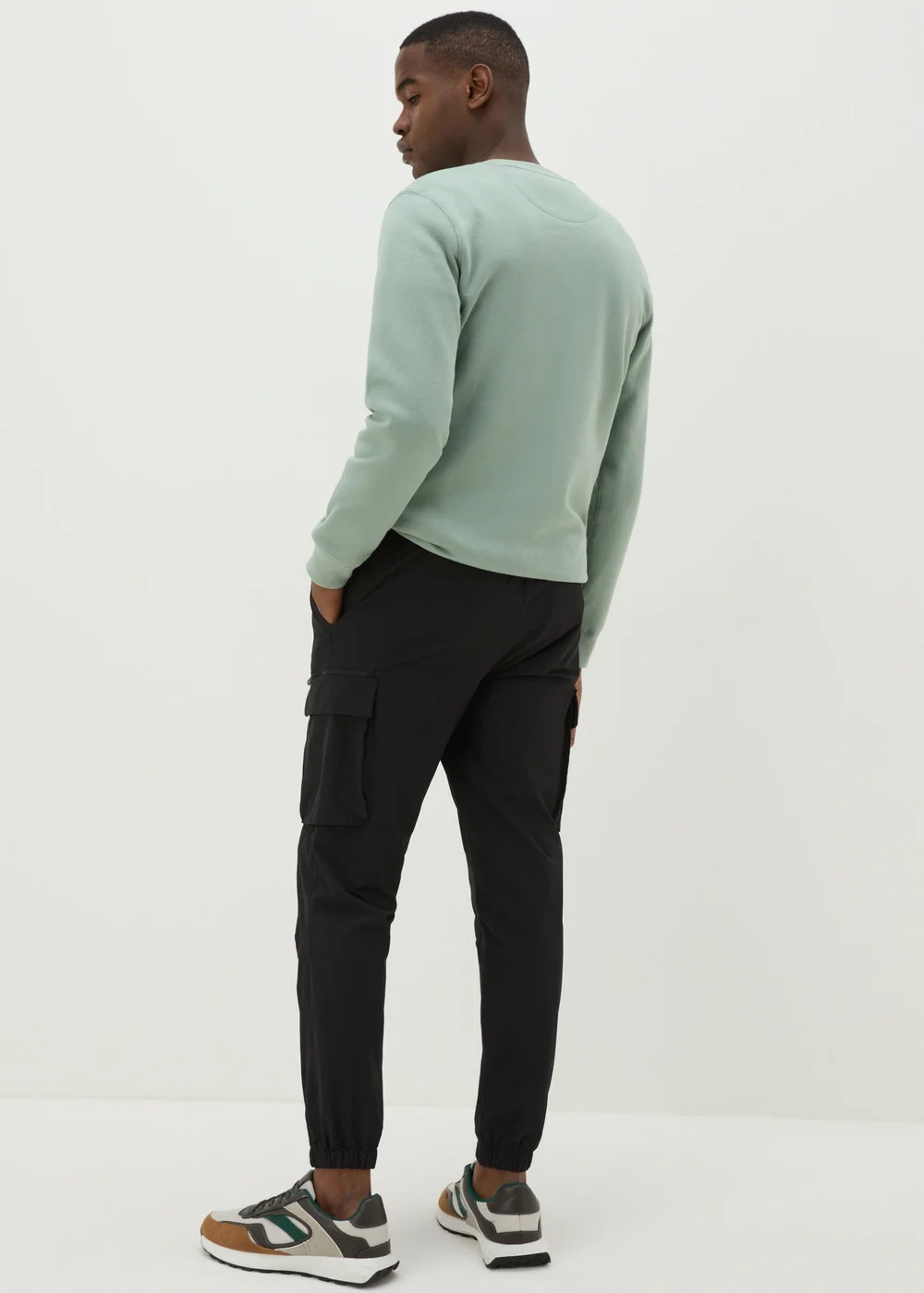 Black Drawcord Cargo Trousers - Extra small Image 2