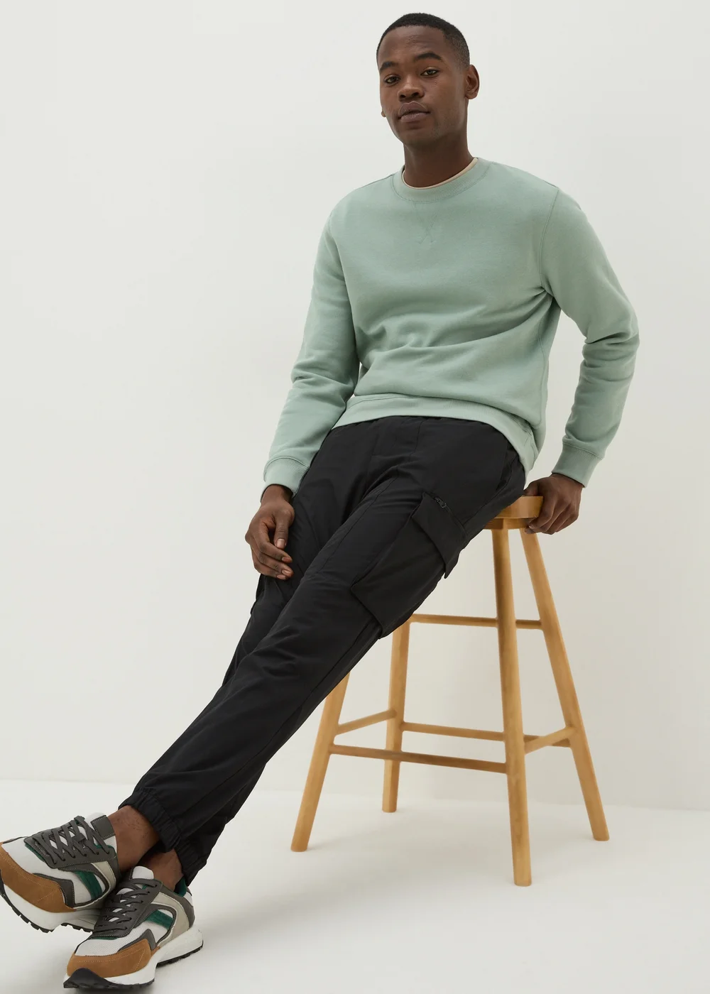 Black Drawcord Cargo Trousers - Extra small Image 1