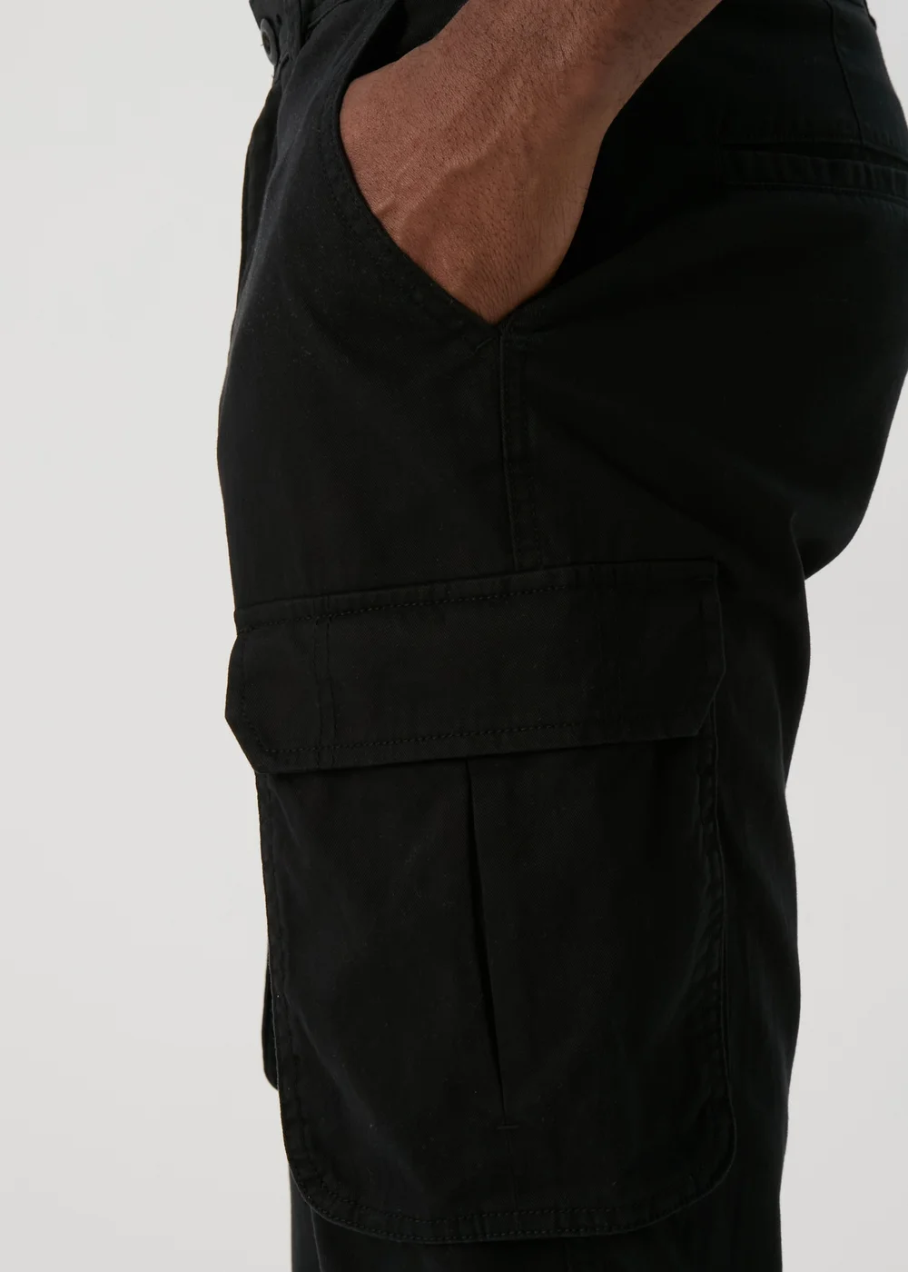 Black Drawcord Cargo Trousers - Extra small Image 3