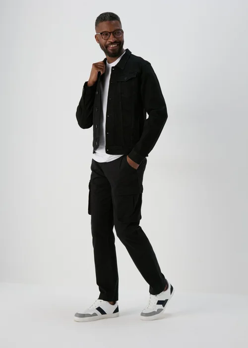 Black Drawcord Cargo Trousers - Extra small Image 4