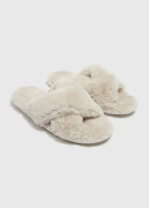 Mink Fur Slipper Sliders - Small Image 1