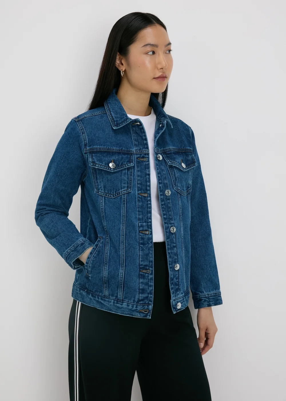 Dark Wash Denim Oversized Jacket - 8 Image 1