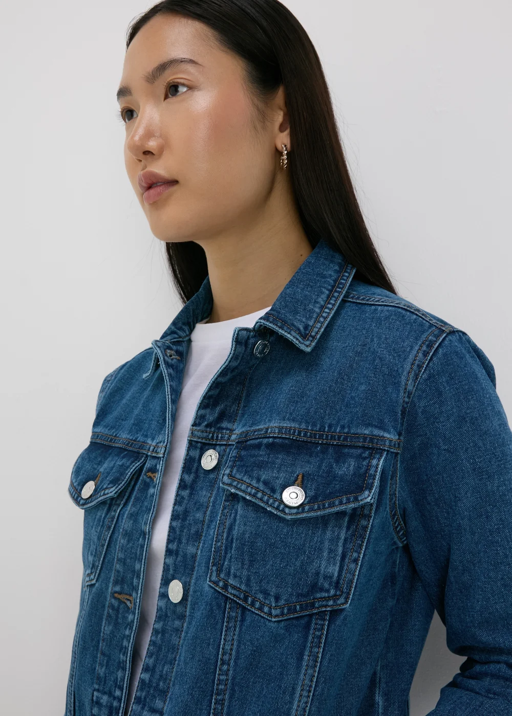 Dark Wash Denim Oversized Jacket - 8 Image 3