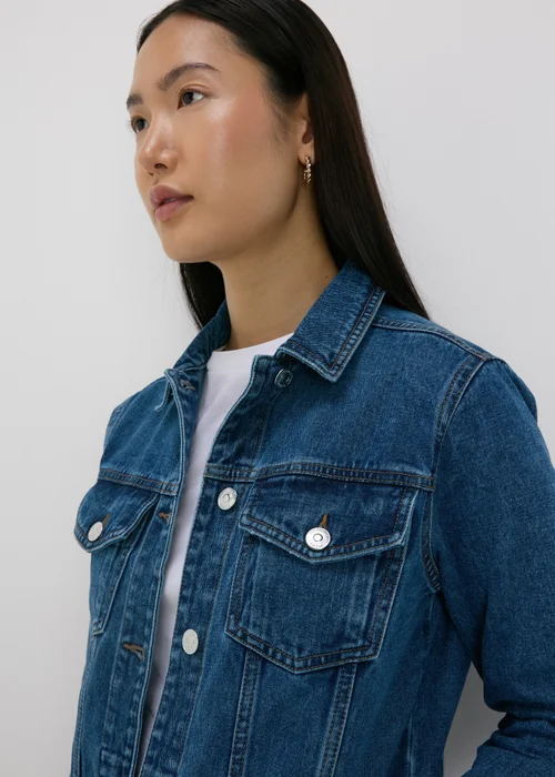 Dark Wash Denim Oversized Jacket - 8 Image 3