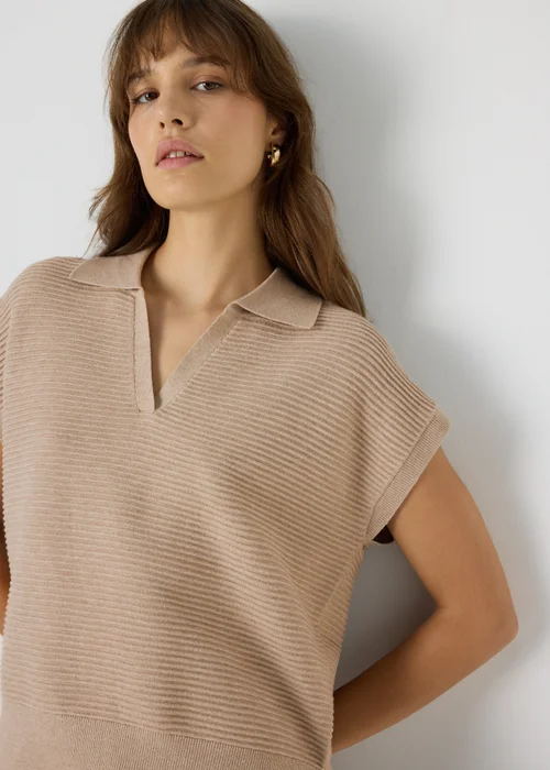 Et Vous Beige Knitted Sweater Vest - S Image 1
