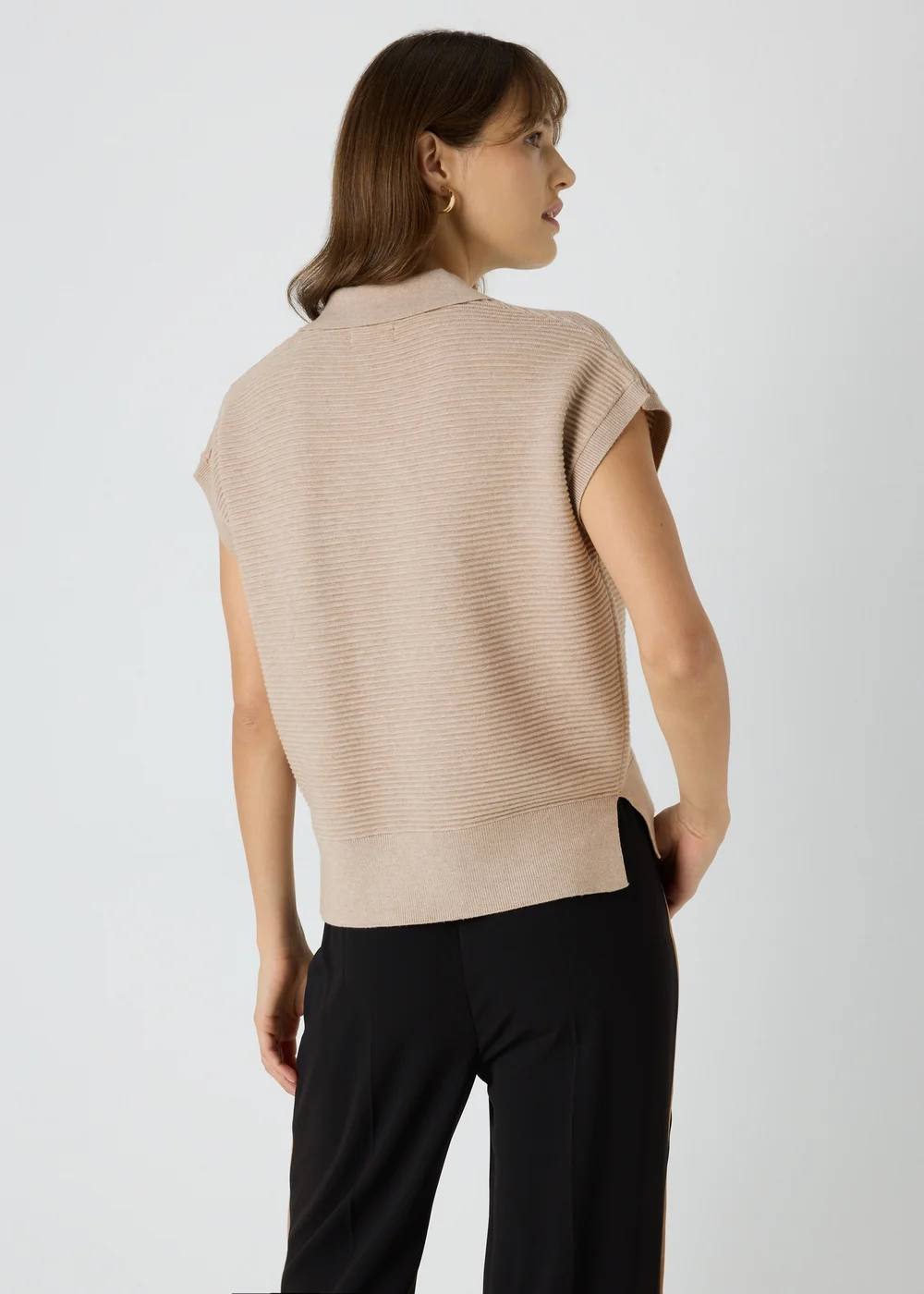Et Vous Beige Knitted Sweater Vest - S Image 2