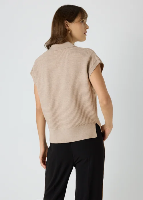 Et Vous Beige Knitted Sweater Vest - S Image 2