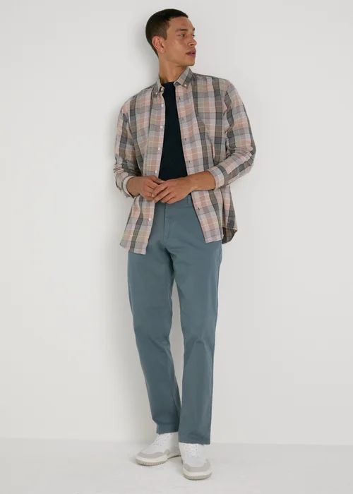 Blue Straight Fit Chinos - 30 Waist Regular Image 4
