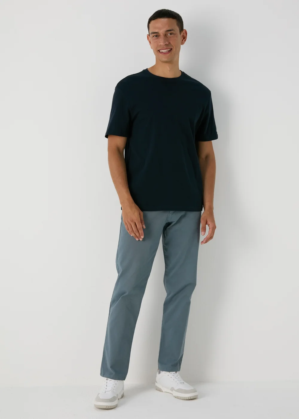 Blue Straight Fit Chinos - 30 Waist Regular Image 1
