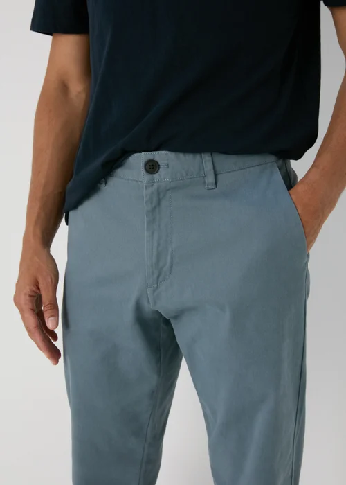 Blue Straight Fit Chinos - 30 Waist Regular Image 3