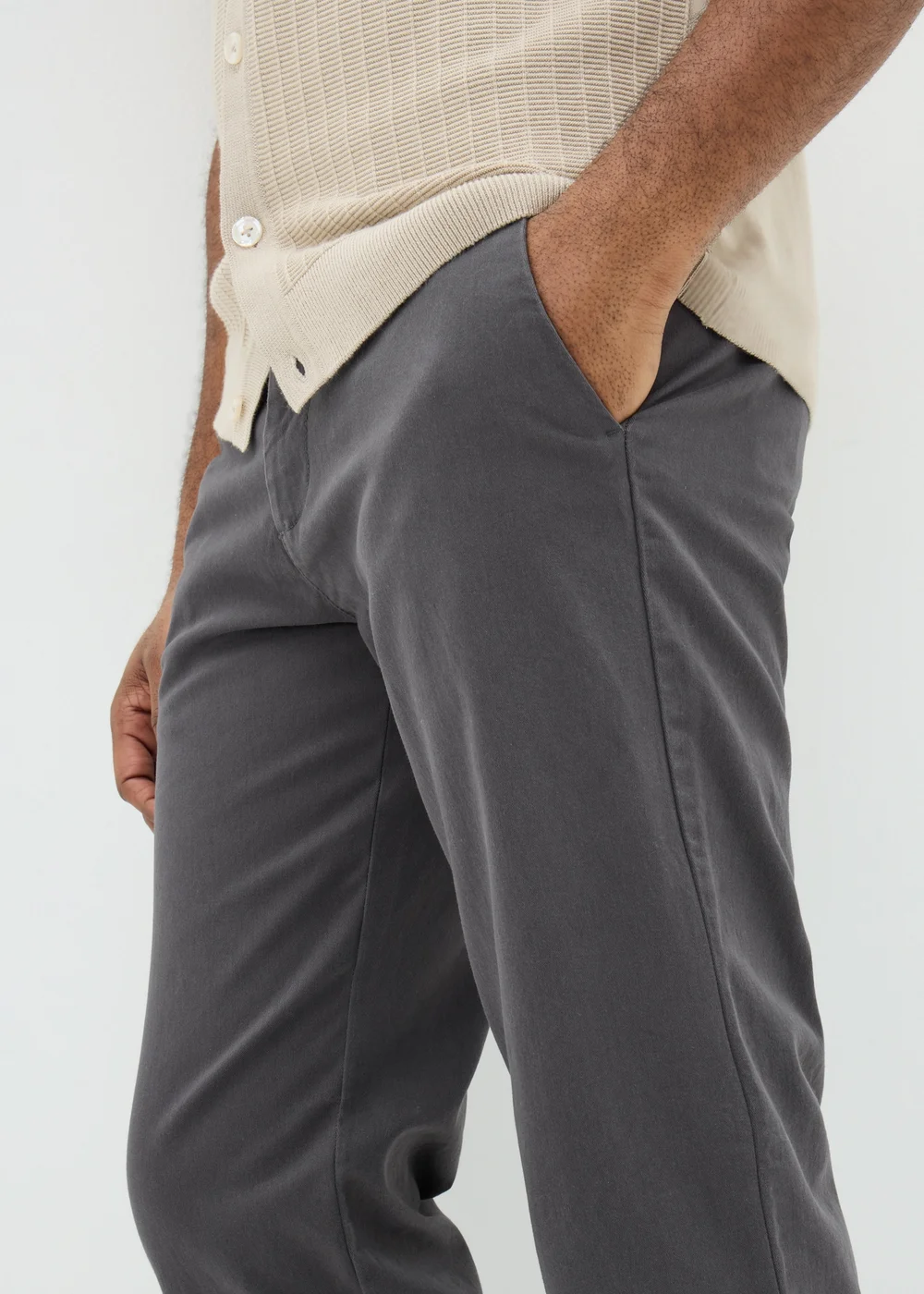 Grey Straight Fit Chinos - 30 Waist Regular Image 3