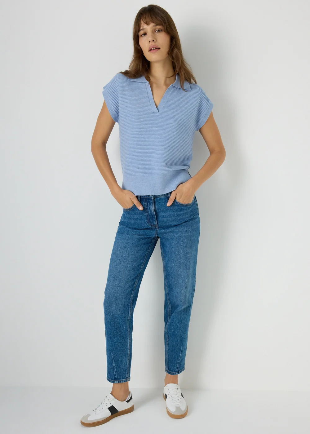 Et Vous Blue Knitted Sweater Vest - S Image 1