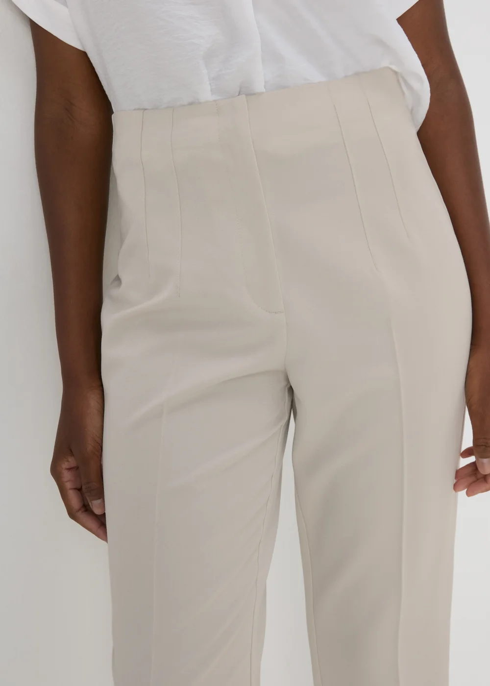 Et Vous Beige Tapered Trousers - 8 Image 3
