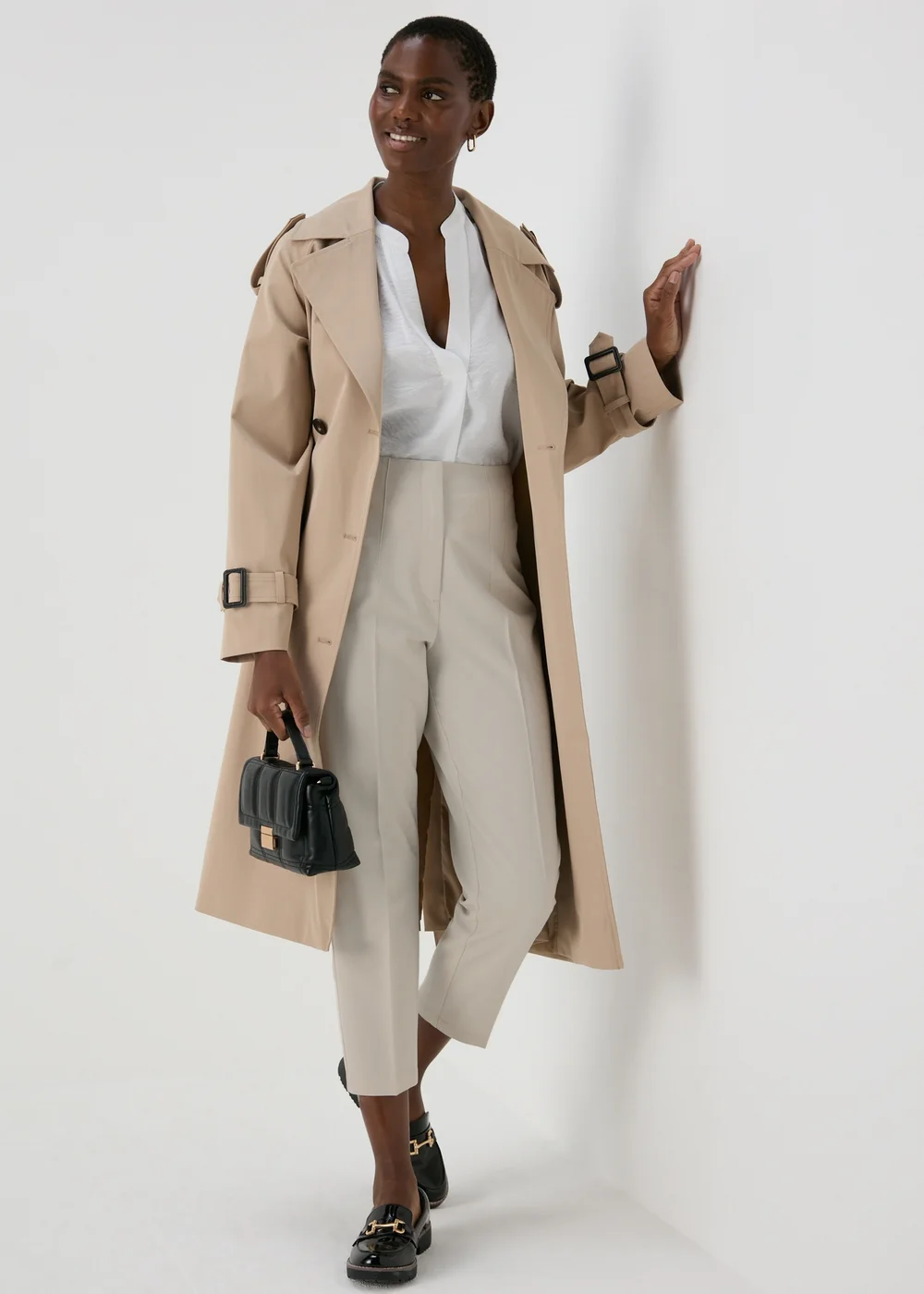 Et Vous Beige Tapered Trousers - 8 Image 4