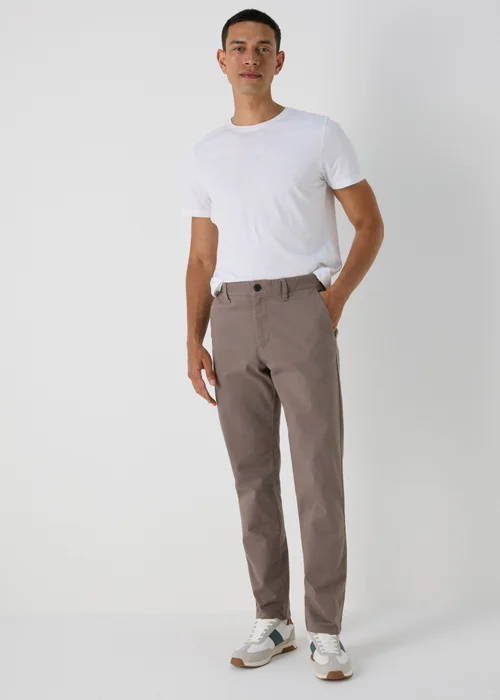 Brown Slim Fit Chinos - 30 Waist Regular Image 4