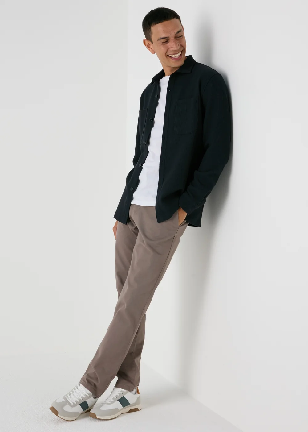 Brown Slim Fit Chinos - 30 Waist Regular Image 1
