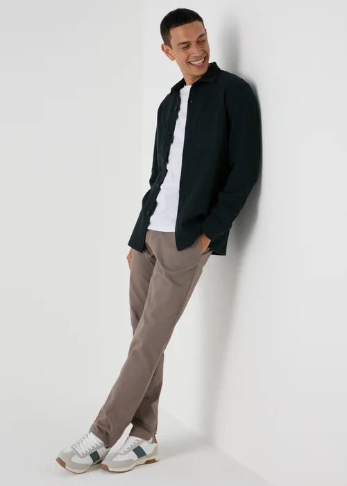 Brown Slim Fit Chinos - 30 Waist Regular Image 1
