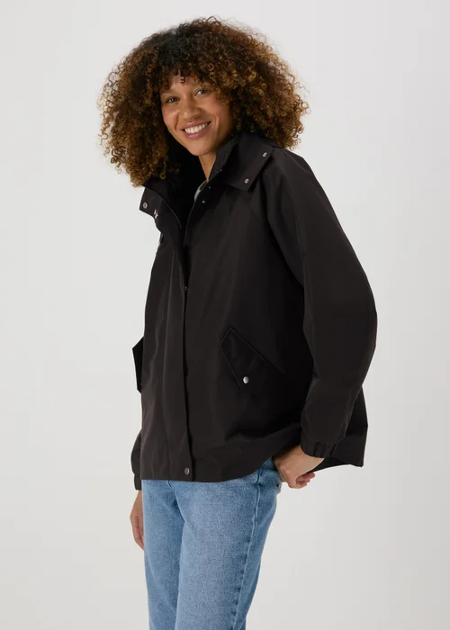 Black Mid Length Mac Coat - 8 Image 1