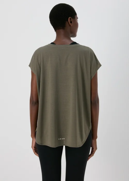 Souluxe Khaki V Neck T-Shirt - S Image 2