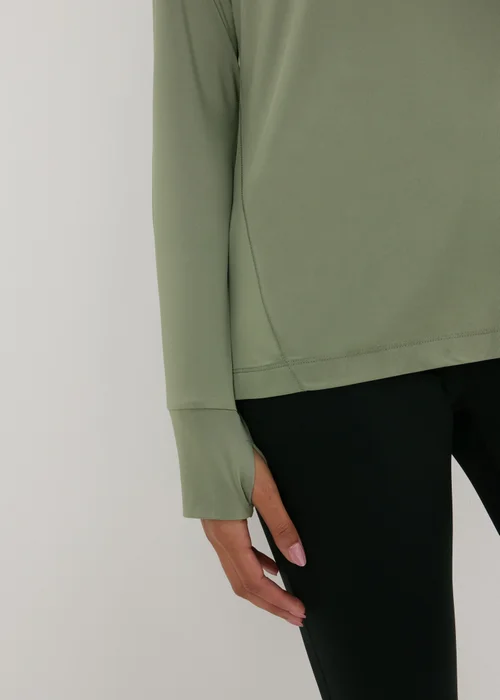 Souluxe Khaki Half Zip Top - S Image 3