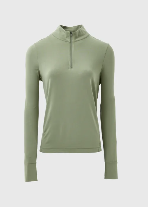 Souluxe Khaki Half Zip Top - S Image 5