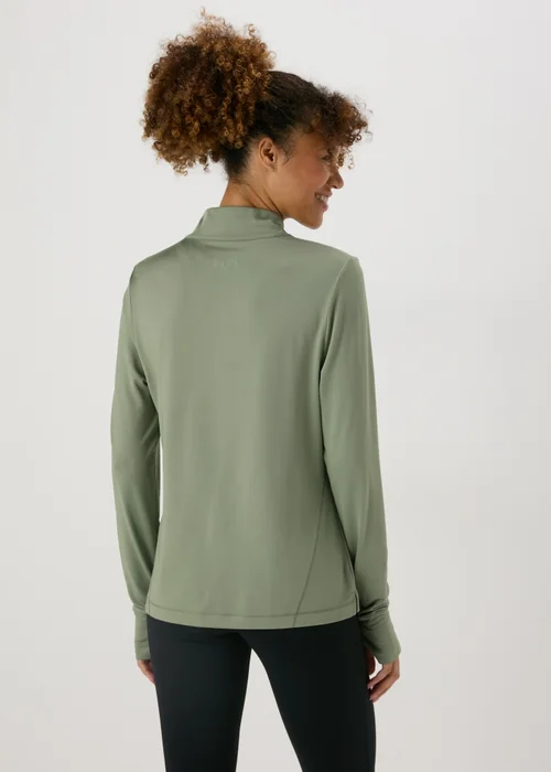Souluxe Khaki Half Zip Top - S Image 2