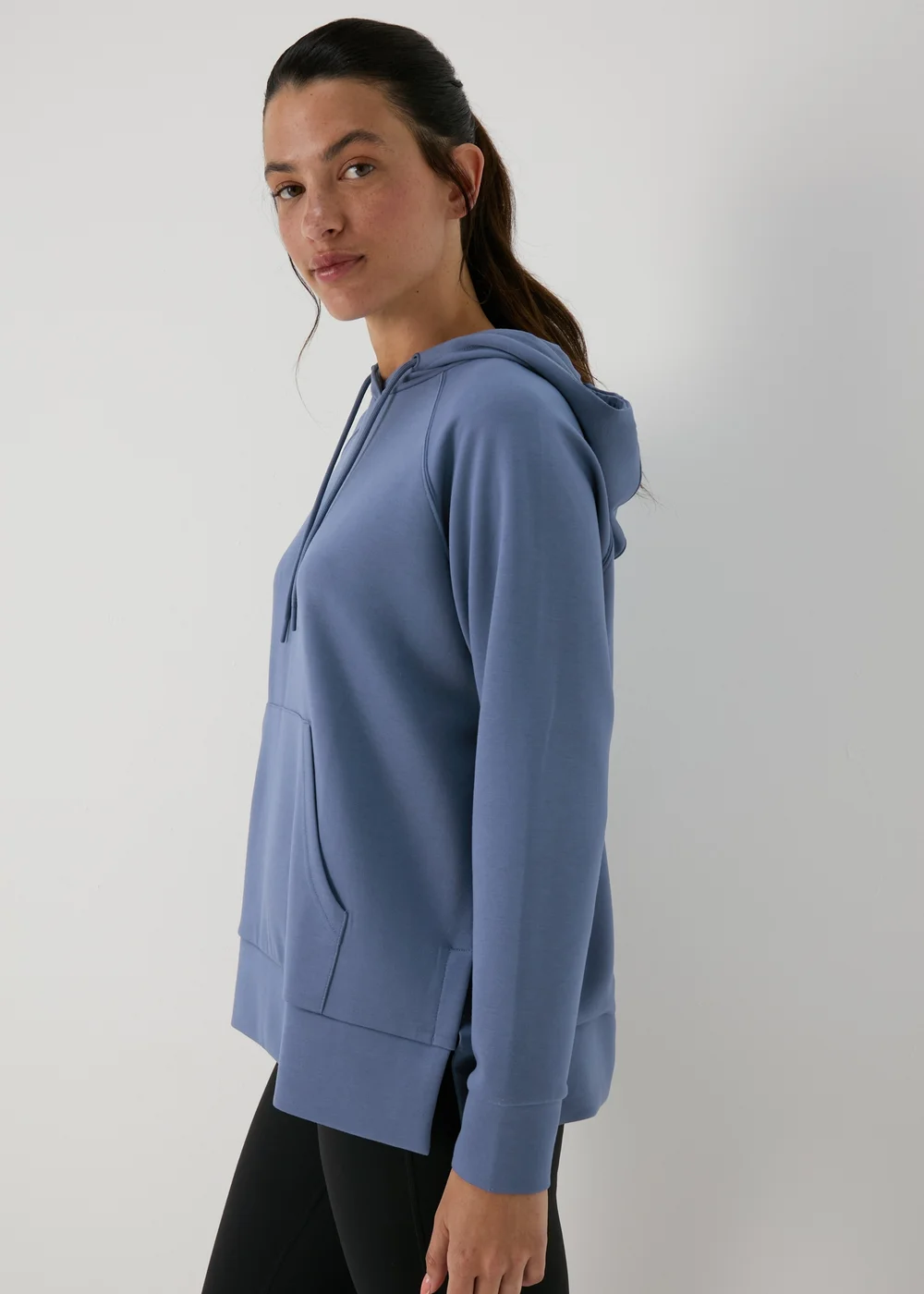 Blue Longline Souluxe Hoodie - Small Image 1