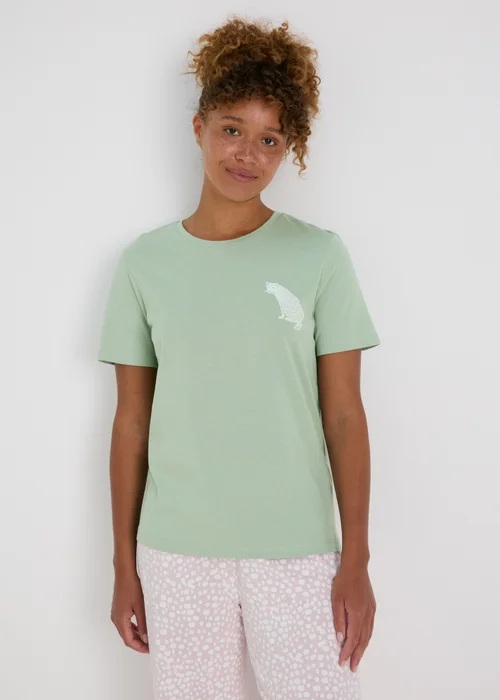 Green Leopard Pyjama T-Shirt - Extra small Image 1