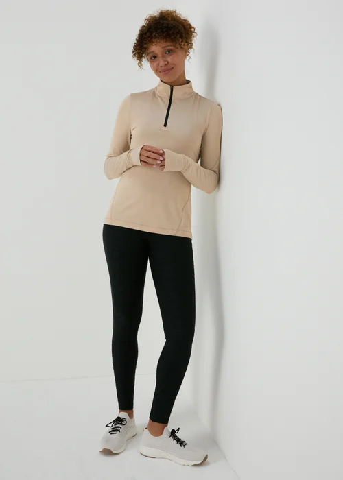 Souluxe Stone Half Zip Top - S Image 1