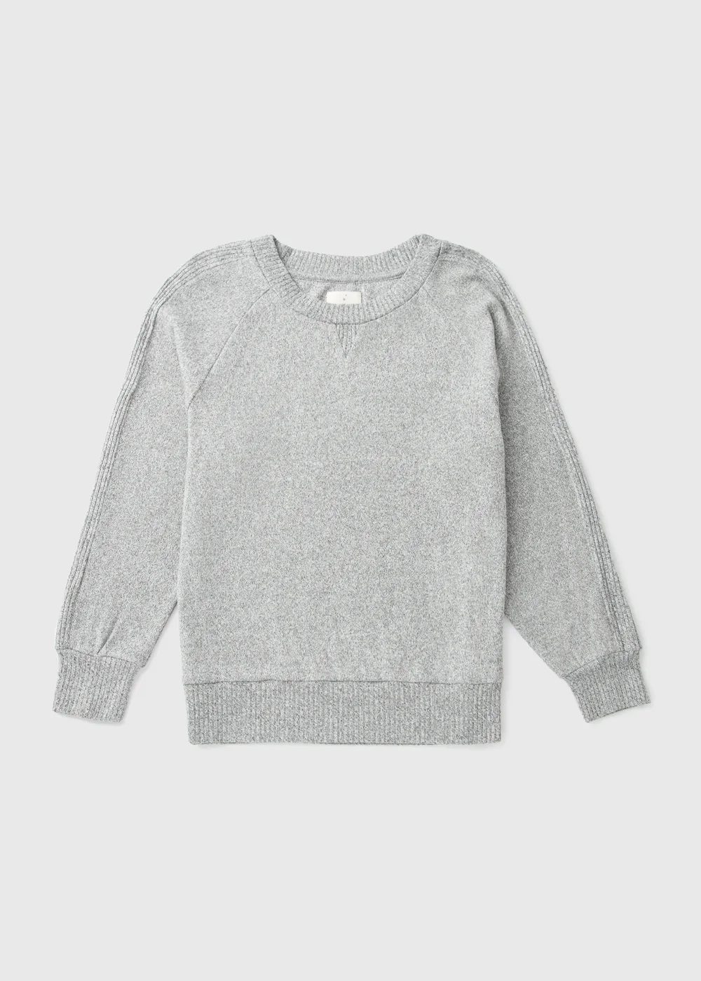 Grey Ribbed Pyjama Top - Extra small Image 4