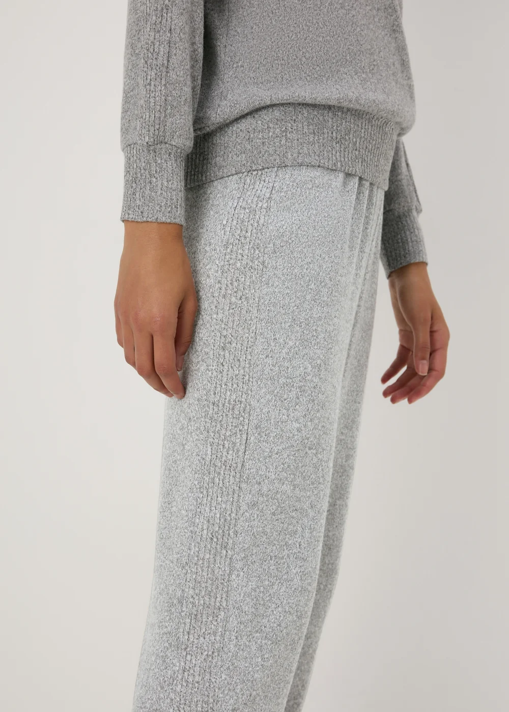 Grey Soft Ribbed Pyjama Bottoms - Extra small Image 3